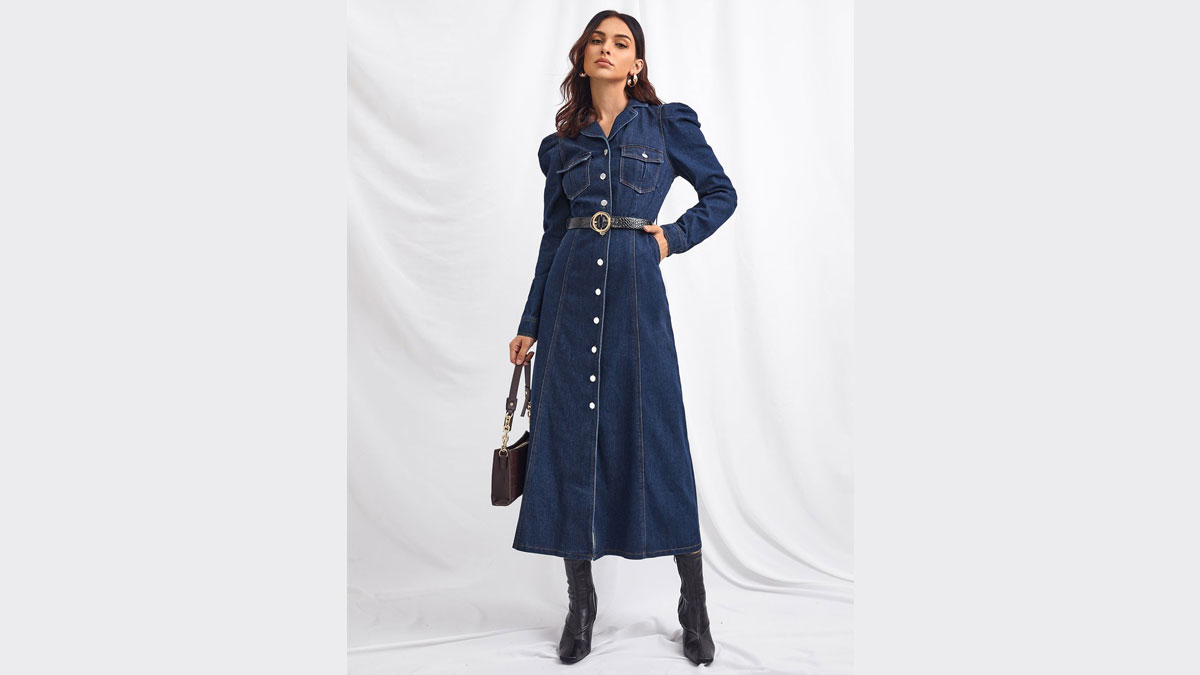 ست کردن پیراهن جین زنانه با کیف